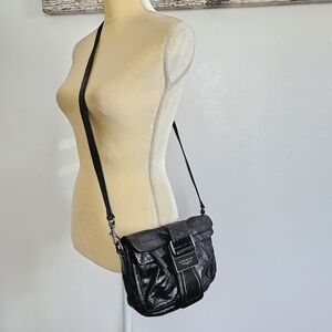 Givenchy Crossbody Logo Bucle Patent leather bag in black color